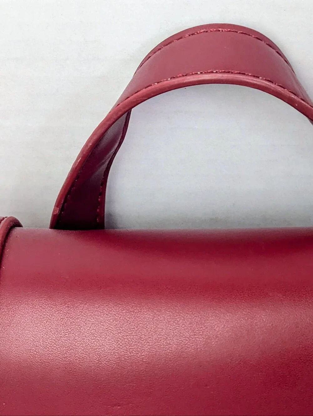 Beibaobao Burgundy Retro Faux Leather Backpack Purse 11 X 11 X 4